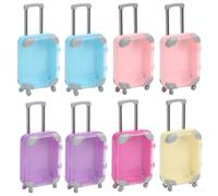 Otbushit Mini Valise 8 pièces, Mini Bagage à roulettes réaliste avec poignée rétractable pour Un Jeu imaginatif, des événements sur Le thème des Voyages (Couleur aléatoire)
