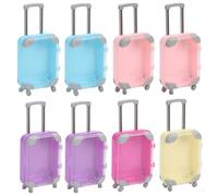 Otbushit Mini Valise 8 pièces, Mini Bagage à roulettes réaliste avec poignée rétractable pour Un Jeu imaginatif, des événements sur Le thème des Voyages (Couleur aléatoire)