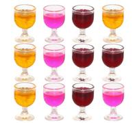 Otbushit Mini Verres à vin 12 pièces pour Maison de poupée, Accessoires Miniatures colorés à l'échelle 1:12 avec détails réalistes pour dioramas de scène
