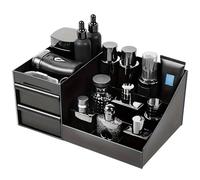 Otbushit Organisateur de Cologne pour Hommes, Support de Cologne en Plastique avec 7 Compartiments et 2 tiroirs, Organisateur Parfum 11x4, 9x6, 9 Pouces pour comptoir Commode Salle Bain