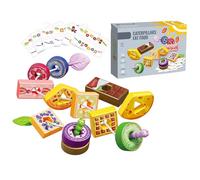 Otbushit Perles de laçage Double Jeu pour Les Tout-Petits de 1 à 3 Ans - Jouet d'enfilage Montessori avec 12 Perles Alimentaires, motricité Fine et Apprentissage des Couleurs