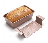 Otbushit Poêle à pain de viande antiadhésive en acier au carbone, avec plateau de vidange, facile à nettoyer, pour la cuisson, les plaques, 2 pièces/ensemble 9.8x5.7 pouces