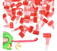 Otbushit Souffleurs d'anniversaire Amusants en Plastique Rouge, 1, 26x0, 24 Pouces, créateurs de Bruit Fantaisie pour Jeux de fête et Sport pour Enfants, 50 pièces
