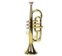 Otbushit Trompette pour Enfants, Instrument de Musique éducatif, en Plastique PP doré avec poignée Confortable