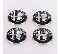 OTCPP 4 pièces Auto Cache Moyeux pour Alfa Romeo Giulia Stelvio 60mm,Cache-Moyeux Cache Moyeu Étanche Anti-poussière Enjoliveurs Couvercle de Moyeu Accessoires Auto