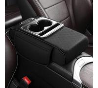 OTCPP Coussin d'accoudoir de Voiture pour Land Rover Range Rover Evoque 2011-2025, Universel Housse de Console Centrale de Voiture Cuir Coussin rehausseur d'accoudoir de Voiture,D Black