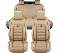 OTCPP Housses de Siège de Voiture pour BMW X5 E53 2004 2005 2006, Cuir Housse Siege Voiture Housses Siège Couvre Sieges Avant et Arrière Protection Accessoire,A Beige