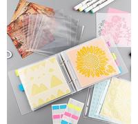 OTCRAFT 130 pages - Lot de pochoirs 15,2 x 15,2 cm - Pochoir de rangement biscuits - Classeur tampons pâtisseries - Scrapbooking - Matrices découpe