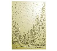OTCRAFT Classeur de gaufrage 3D pour la fabrication de cartes, sapins dans la neige - Texture plastique transparente qui s'estompe - Pour scrapbooking et autres loisirs créatifs, albums, timbres,