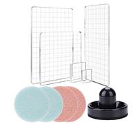 OTCRAFT Lot de 10 blocs de tampons transparents en acrylique avec grille avec 1 outil d'estampage et 4 tampons à récurer pour scrapbooking, artisanat, fabrication de cartes, tailles assorties