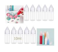 OTCRAFT Lot de 10 flacons applicateurs vides à pointe fine de 10 ml ; flacon à presser en plastique pour colle, peinture, encre ; distributeur de liquide transparent pour petits projets de collage,