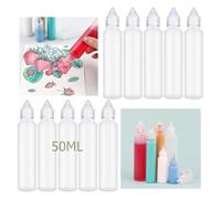 OTCRAFT Lot de 10 flacons applicateurs vides à pointe fine de 50 ml ; flacon à presser en plastique pour colle, peinture, encre ; distributeur de liquide transparent pour petits projets de collage,