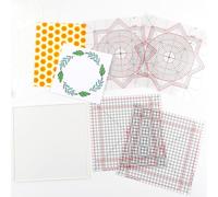 OTCRAFT Lot de 10 tapis adhésifs antidérapants multi-usages de 15,2 x 15,2 cm, pour outils de positionnement de tampons, tapis de préhension photopolymère avec guides imprimés pour maintenir en place,