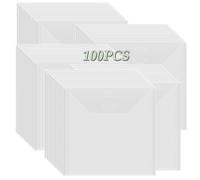 OTCRAFT Lot de 100 pochettes de rangement refermables en plastique transparent pour timbres et matrices de découpe - 17,8 x 12,7 cm