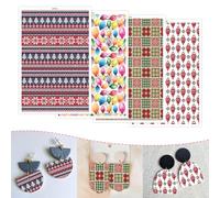 OTCRAFT Lot de 12 feuilles de papier transfert de style nordique sur le thème de Noël - 4 motifs - 15 x 9 cm - Pour fabrication de bijoux et boucles d'oreilles