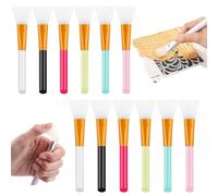 OTCRAFT Lot de 12 pinceaux en silicone pour travaux manuels - Spatule pour supports mixtes - Pinceaux réutilisables en résine époxy - Outil d'épandage pour peinture à faire soi-même - Pour mélanger et