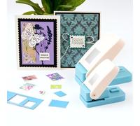 OTCRAFT Lot de 2 perforatrices rectangulaires de 3,2 x 3,8 cm et 2,5 x 2,5 cm | Perforatrices à levier pour loisirs créatifs, scrapbooking, fabrication de cartes, loisirs créatifs