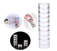 OTCRAFT Lot de 20 boîtes de rangement empilables en plastique transparent - 19 x 3,5 cm - Pour perles, boutons, loisirs créatifs, bijoux, accessoires pour ongles