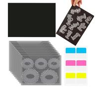 OTCRAFT Lot de 20 feuilles magnétiques en caoutchouc A410 de 0,3 mm d'épaisseur avec 10 pochettes de rangement transparentes refermables en plastique pour la fabrication de cartes