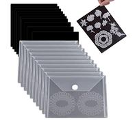 OTCRAFT Lot de 20 feuilles magnétiques en caoutchouc de 0,5 mm d'épaisseur avec pochettes de rangement transparentes refermables en plastique pour la fabrication de cartes