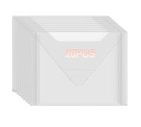 OTCRAFT Lot de 20 grandes pochettes de rangement refermables en plastique transparent pour matrices de découpe, pochoirs, albums, timbres, travaux manuels, scrapbooking, cartes en papier