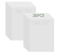 OTCRAFT Lot de 20 pochettes de rangement transparentes de 17,8 x 23,9 cm, pochettes de rangement pour timbres, enveloppes en plastique, loisirs créatifs, scrapbooking, pochoirs, fabrication de cartes