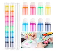 OTCRAFT Lot de 24 pinceaux à poils souples avec boîte de rangement - Mini pinceaux empilables - 1,9 cm - Pour la fabrication de cartes, la peinture, le dessin, les poignées - Outil mélangeur d'encre