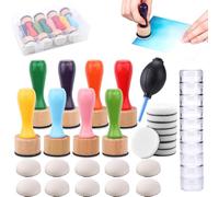 OTCRAFT Lot de 29 outils de souffleur d'encre avec mousse de rechange pour mousse, scrapbooking, peinture, dessin, fournitures artistiques (poignée 8 couleurs)