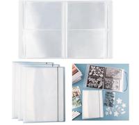 OTCRAFT Lot de 3 grands albums de rangement pour photos avec 80 pages - 80 pochettes - Pour cartes postales, autocollants, photos, tampons transparents et matrices de découpe