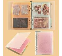 OTCRAFT Lot de 40 pages/2 lots de 6 anneaux transparents A5 pour timbres de gaufrage avec intercalaires pour album photo, scrapbooking, loisirs créatifs