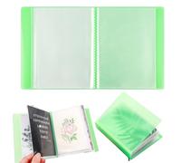 OTCRAFT Lot de 40 pages/lot de 40 pages pour album photo - Pochoirs de découpe pour cartes postales, autocollants, photos, tampons transparents et matrices de découpe - 28,4 x 16,3 cm (vert)