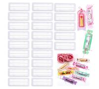 OTCRAFT Lot de 40 petits dômes rectangulaires en plastique transparent - 8,6 x 3,6 cm - Autocollants pour baume à lèvres, argent, bonbons, cartes cadeaux, shaker, fabrication de cartes, scrapbooking