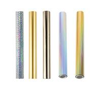 OTCRAFT Lot de 5 rouleaux de papier d'aluminium brillant - Variété métallique - Belle couleur diamant - 19 cm x 5 m - Pour imprimante laser et plastifieuse - Pour scrapbooking et travaux manuels