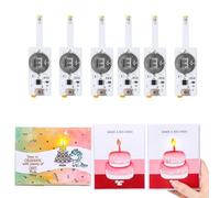 OTCRAFT Lot de 6 bougies LED soufflantes pour carte d'anniversaire lumineuse, parfaites pour créer des cartes d'anniversaire interactives, des mises en page de scrapbooking et des projets pop-up.