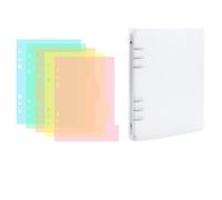OTCRAFT Lot de 6 intercalaires A5 à 6 anneaux en PVC souple transparent pour classeurs, intercalaires pour classeurs à 2/3/4/6 anneaux, coque rechargeable avec surface mate pour le stockage des