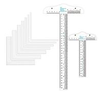 OTCRAFT Lot de 9 pièces de positionnement créatif pour coins de cartes avec règle carrée en acrylique transparent de 15,2 cm/30,5 cm pour estampage des coins, fournitures d'artisanat en papier, outils