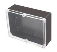 Otdorpatio Project Box Boîte de jonction étanche IP65 en plastique ABS Noir Boîtes électriques Bricolage électronique Boîtier d'alimentation Couvercle transparent 29 x 21 x 10 cm