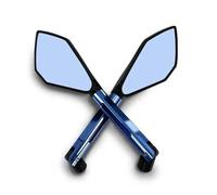 OTDQS Rétroviseur Latéral Moto Verre Bleu Fumé pour Yamaha XJR1300 pour V-Max MT-01 MT-03 TDM900 FZ1 FZ6 XJ6 YBR Aile(Blue)