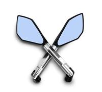OTDQS Rétroviseur Moto pour Honda CB1000R CB1300 CB600F pour Shadow pour Valkyrie pour Magna Lentille Verre Bleu Fumé Aile(Silver)