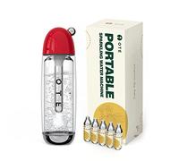 OTE Machine à eau Pétillante avec 20 Cylindres de CO2, Gazeur d'eau Pour Transformer l'eau en eau Pétillante, Double Couche PET Machine a Soda, Safe 450 ml PET Pas d'électricité Sans BPA (Rouge)
