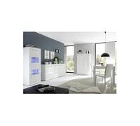 OTELLO - Ensemble Séjour avec Buffet 2 Portes 3 Tiroirs Finition Blanc Laqué Weiss - Altobuy Blanc