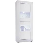 OTELLO - Vitrine 2 Portes Finition Blanc Laqué Weiss avec Leds - Altobuy Blanc