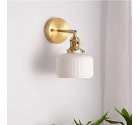 OTENG Applique murale vintage en laiton, lampe en céramique rotative et pliable, lanterne E27, style nordique, lampe de chevet, ingénierie décorative