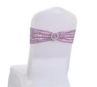 OTENG Lot de 20 Ceintures de Chaise Extensibles à Paillettes dorées Scintillantes pour Mariage, Banquet, fête, Maison, extérieur(Rose Purple)