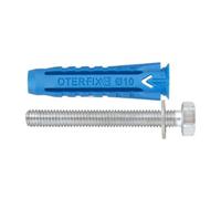 OTER Lot de 50 Chevilles universelles en Nylon avec vis et rondelles M8 x 40 mm