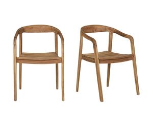 OTERO - Lot de 2 chaises d'extérieur en teck Marron