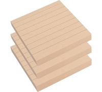 Otes autocollantes Bloc-notes en papier kraft, 80 feuilles/pièce, notes autocollantes, marque-pages, blocs-notes(Khaki B-3PCS)