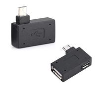 OTG Adaptateur de port USB 90 à angle droit, câble Micro OTG compatible avec Firestick 2ème génération, 3ème génération et 4K, smartphones Android, tablettes, Rii, claviers Logitech, SNES, NES