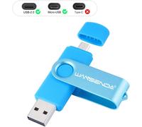 Otg Clé Usb Pour Pc/Tablette/Mac/Micro Port Android Téléphone Samsung Galaxy S7/S6/S5/S4/S3, Note5/4/3/2, A7/A8/A9, C5/C7, Lg V40, G4, Q7, Lg Stylo3 Bleu/Violet 128 Go[HUB6110399]