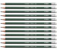 Othello - Lot de 12 crayons graphites 2B - avec bout gomme